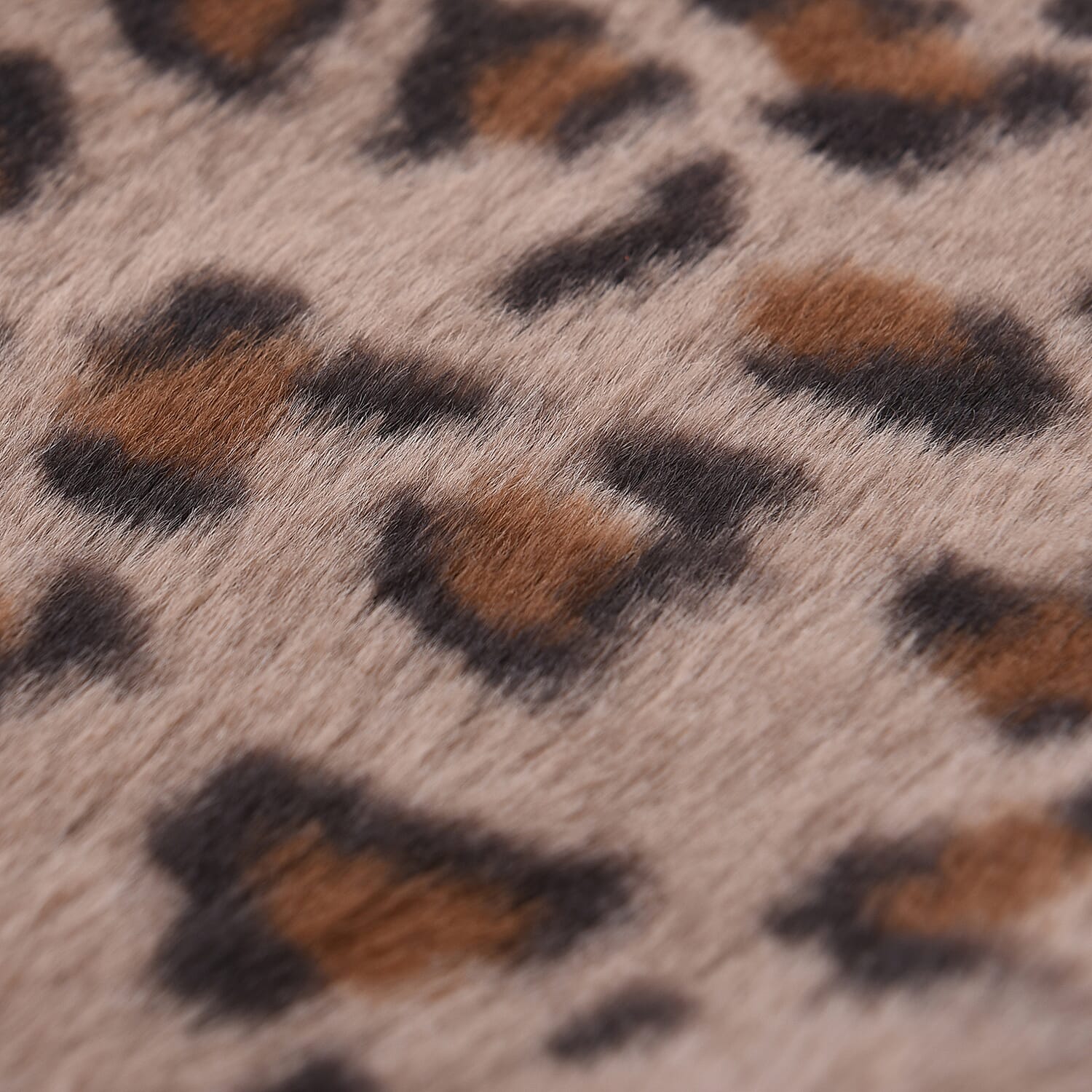 Leopard Pattern Faux Fur Hooded Scarf (Size 215x13cm) - Dark Brown