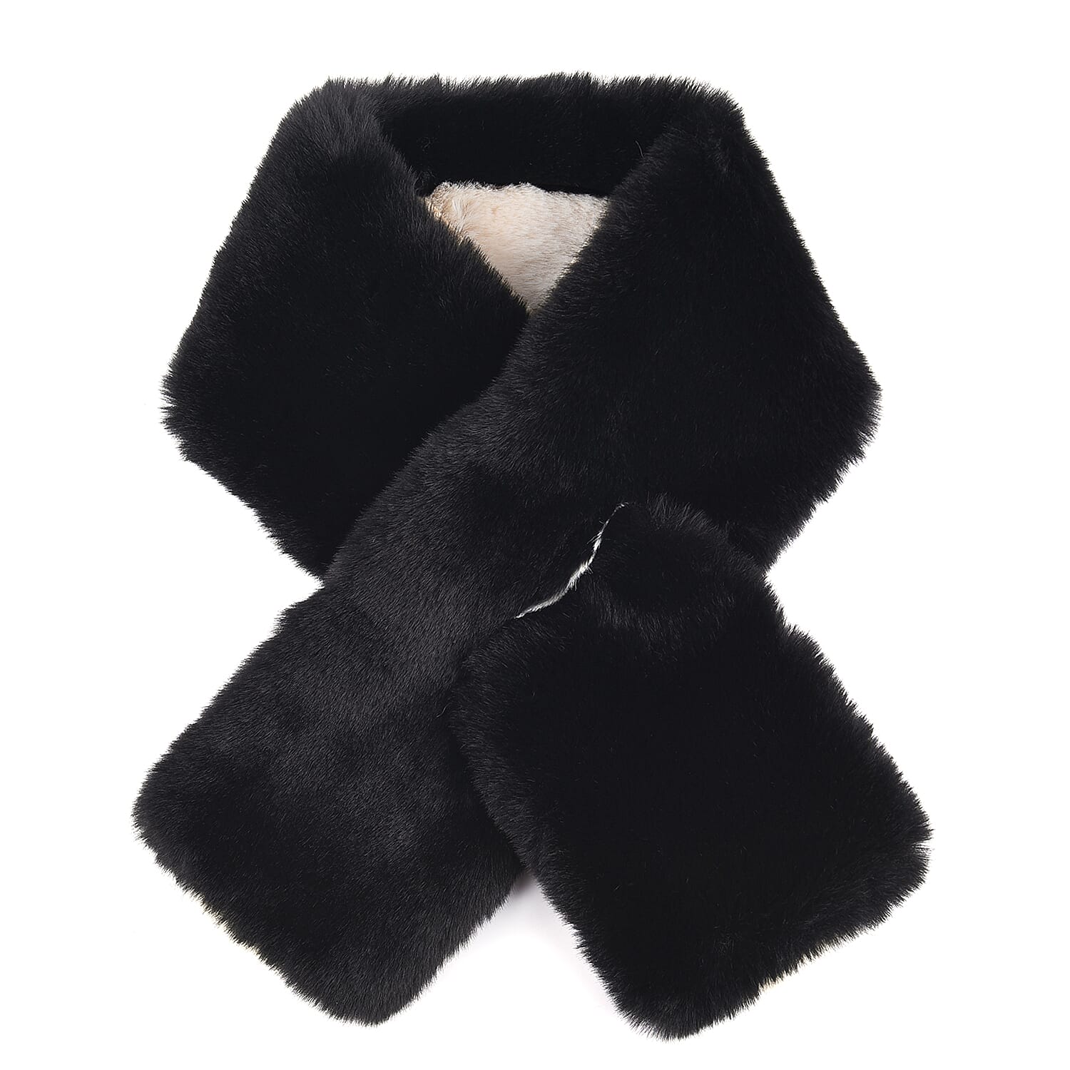Faux Fur Scarf - Black & White