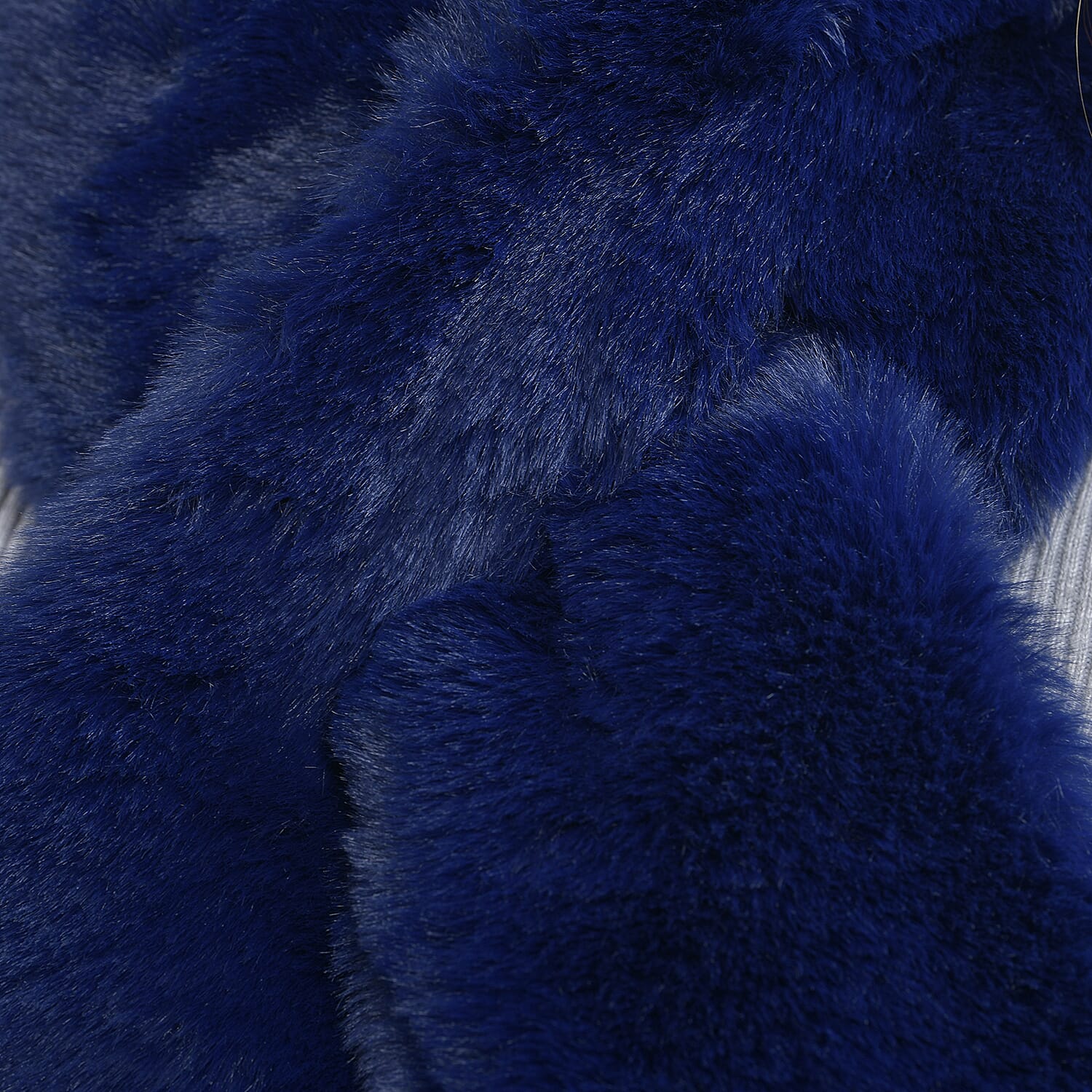 Faux Fur Scarf (Size 175x65 Cm) - Navy
