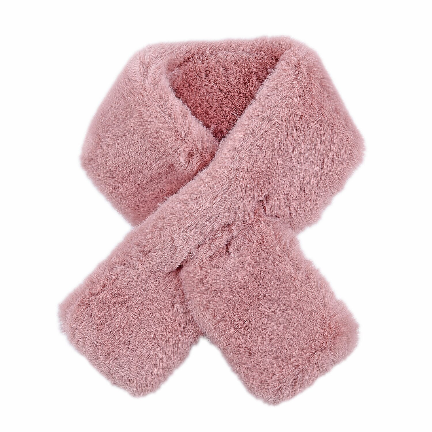 Faux Fur Scarf (Size 175x65 Cm) - Pink