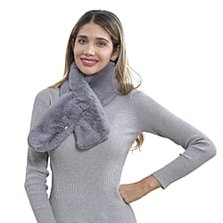 Faux Fur Scarf - Black & White