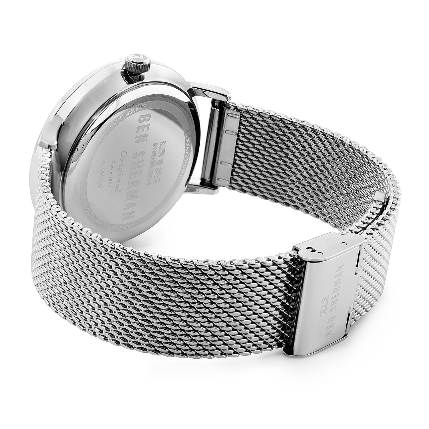 Ben Sherman Matte Navy Dial Watch with Silver Mesh Strap, 40mm