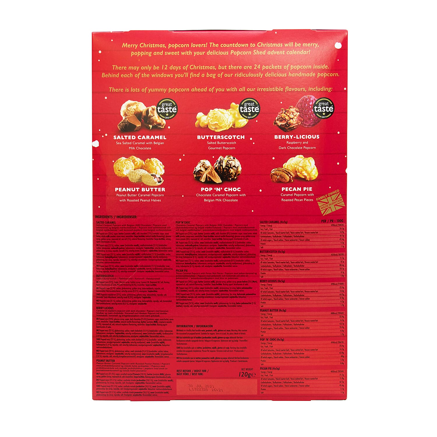 POPCORN SHED Gourmet Popcorn Advent Calendar (168g)