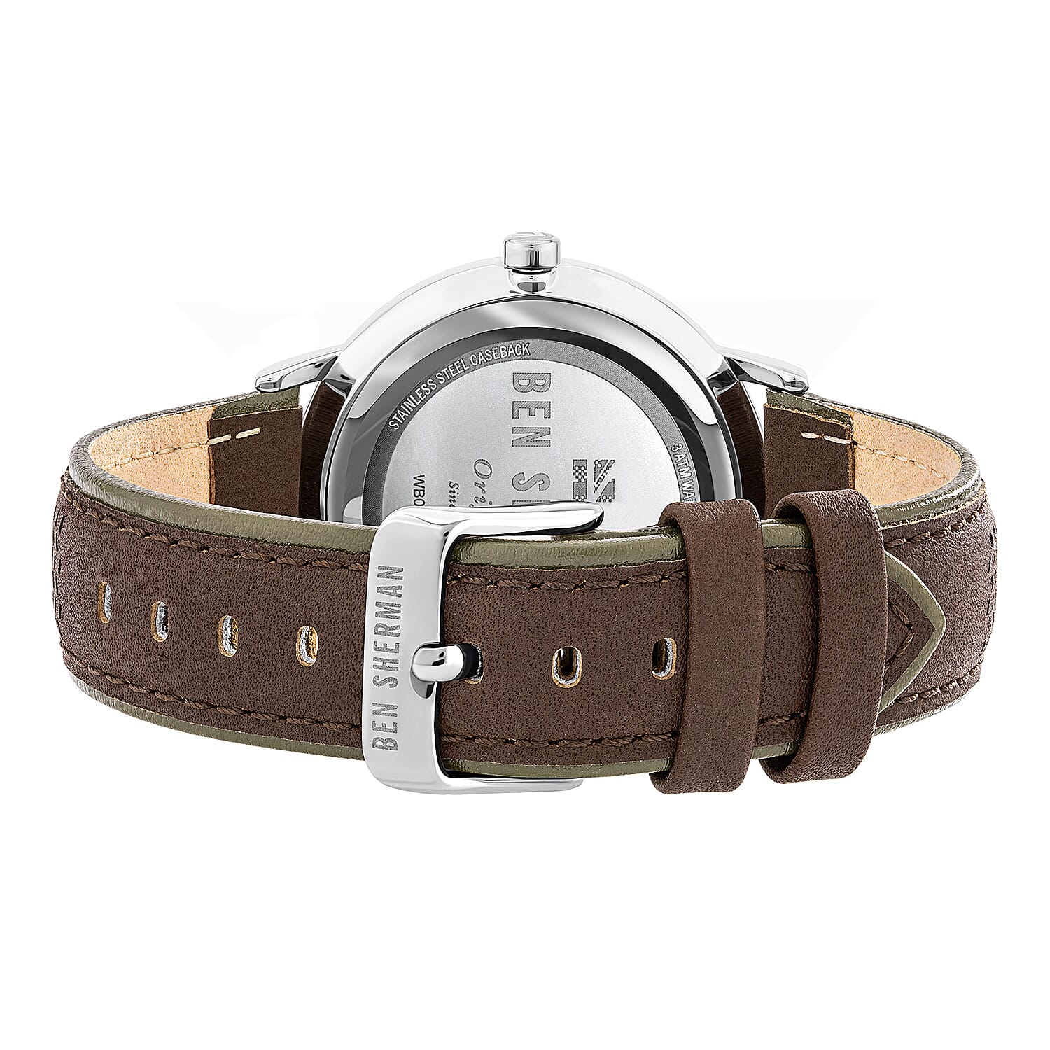 Ben Sherman Portobello Social White Dial Mens Watch with Dark Brown Leather Strap