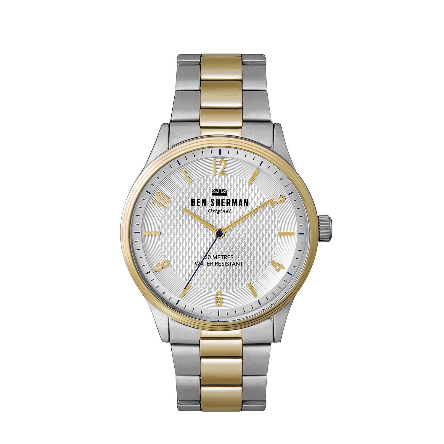 Ben Sherman Matte Silver Dial Watch with Silver and Gold Chain Strap