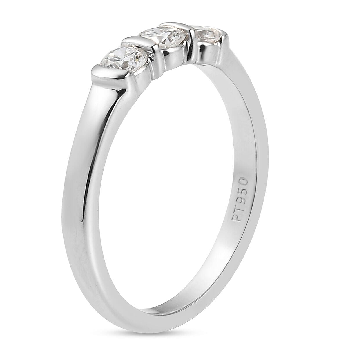 RHAPSODY 950 Platinum Diamond 3 Stone Ring 0.48 Ct.