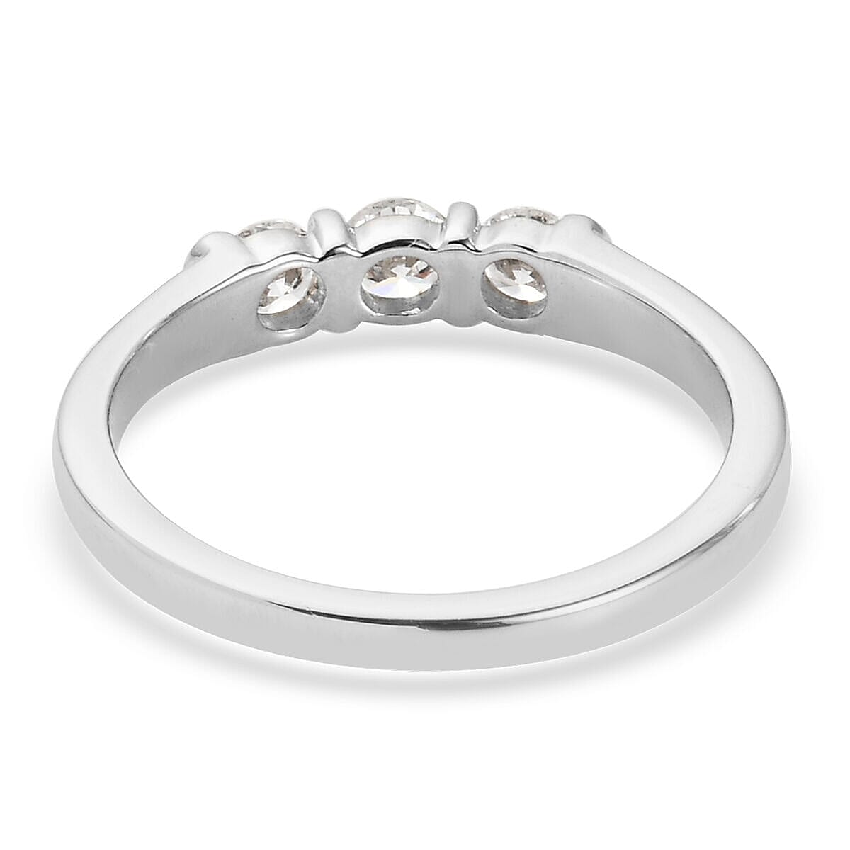 RHAPSODY 950 Platinum Diamond 3 Stone Ring 0.48 Ct.