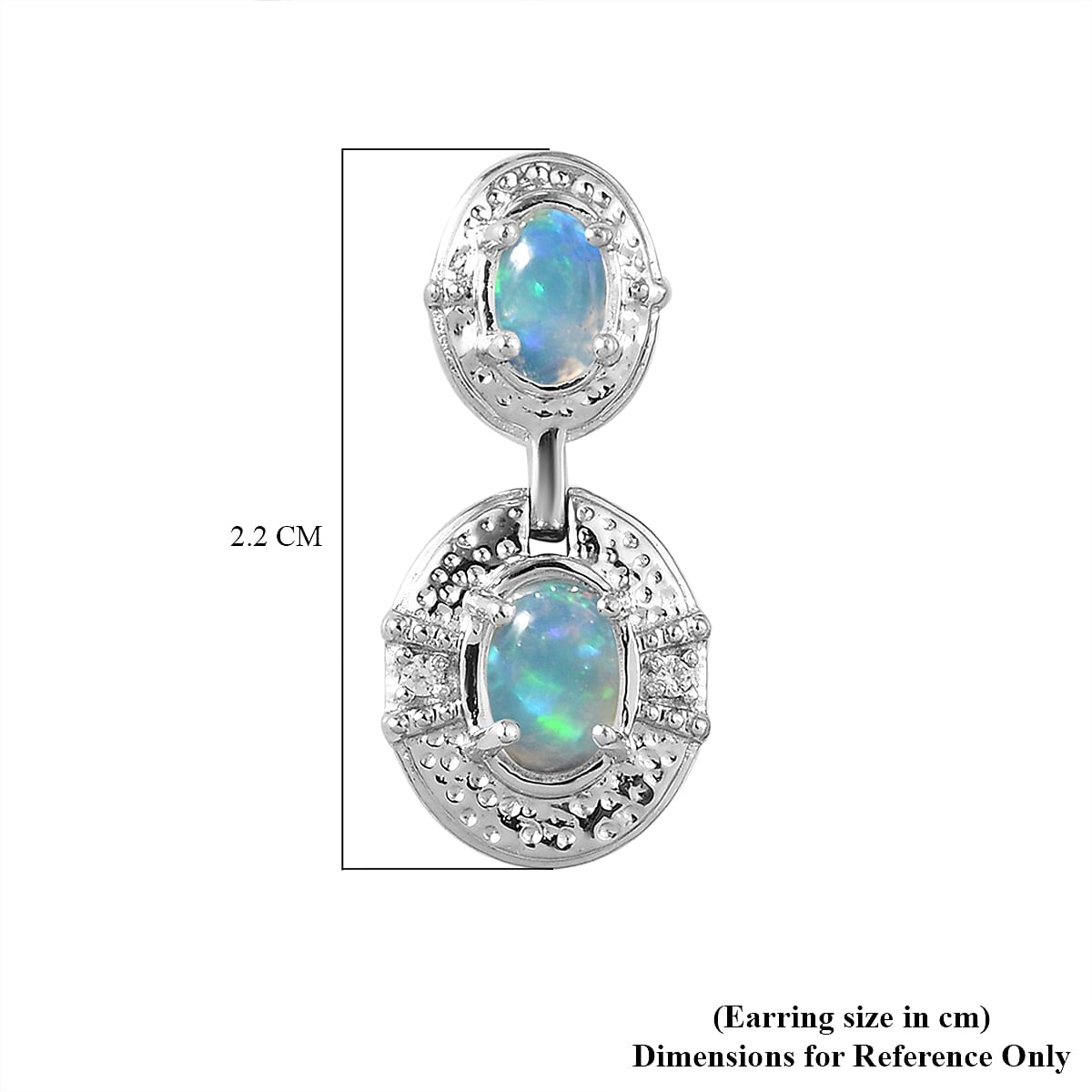 Ethiopian Welo Opal and Natural Cambodian Zircon Earrings (with Push Back) in Platinum Overlay Sterling Silver 1.18 Ct.