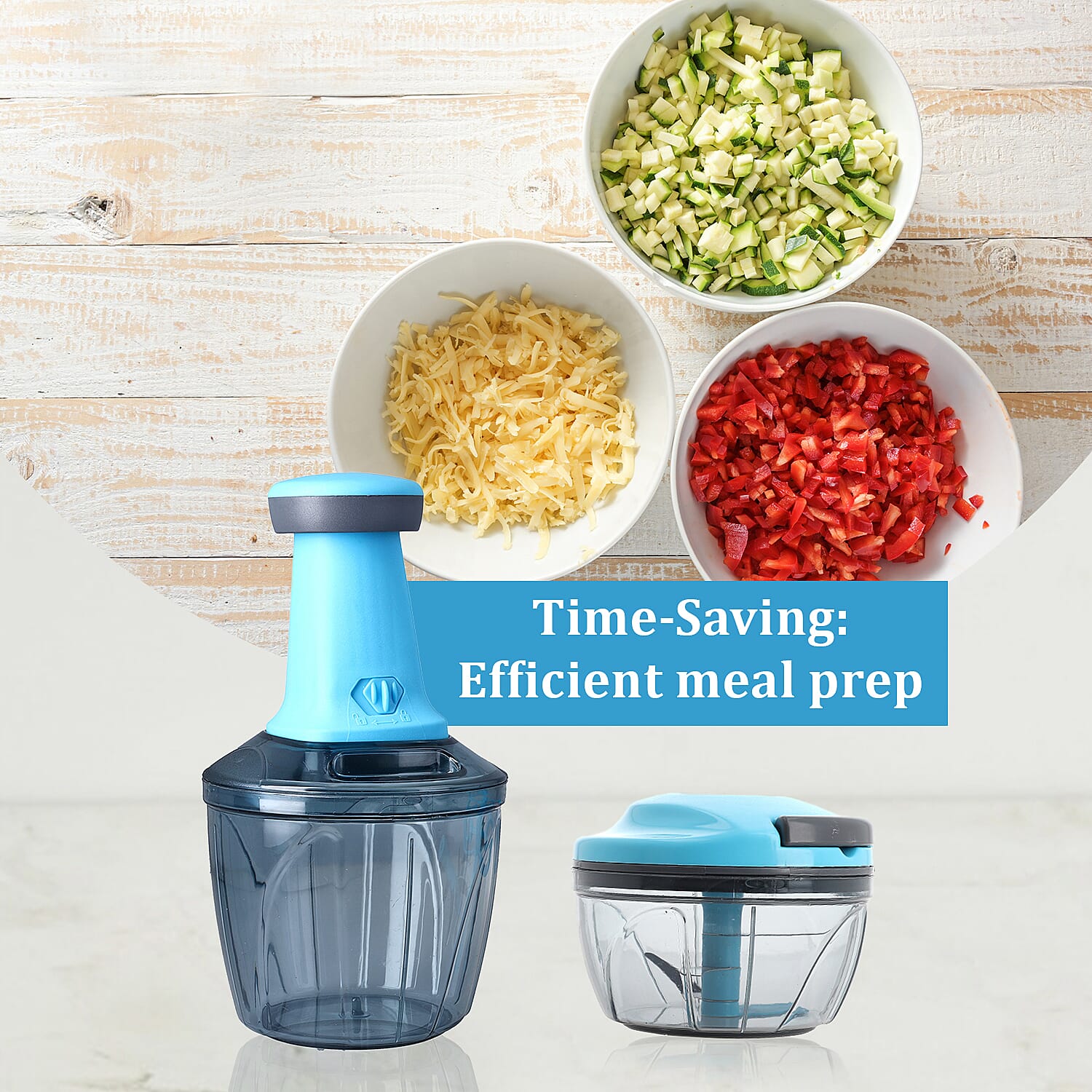 Set of 2 Chopper Blender Food Processor 900 ml