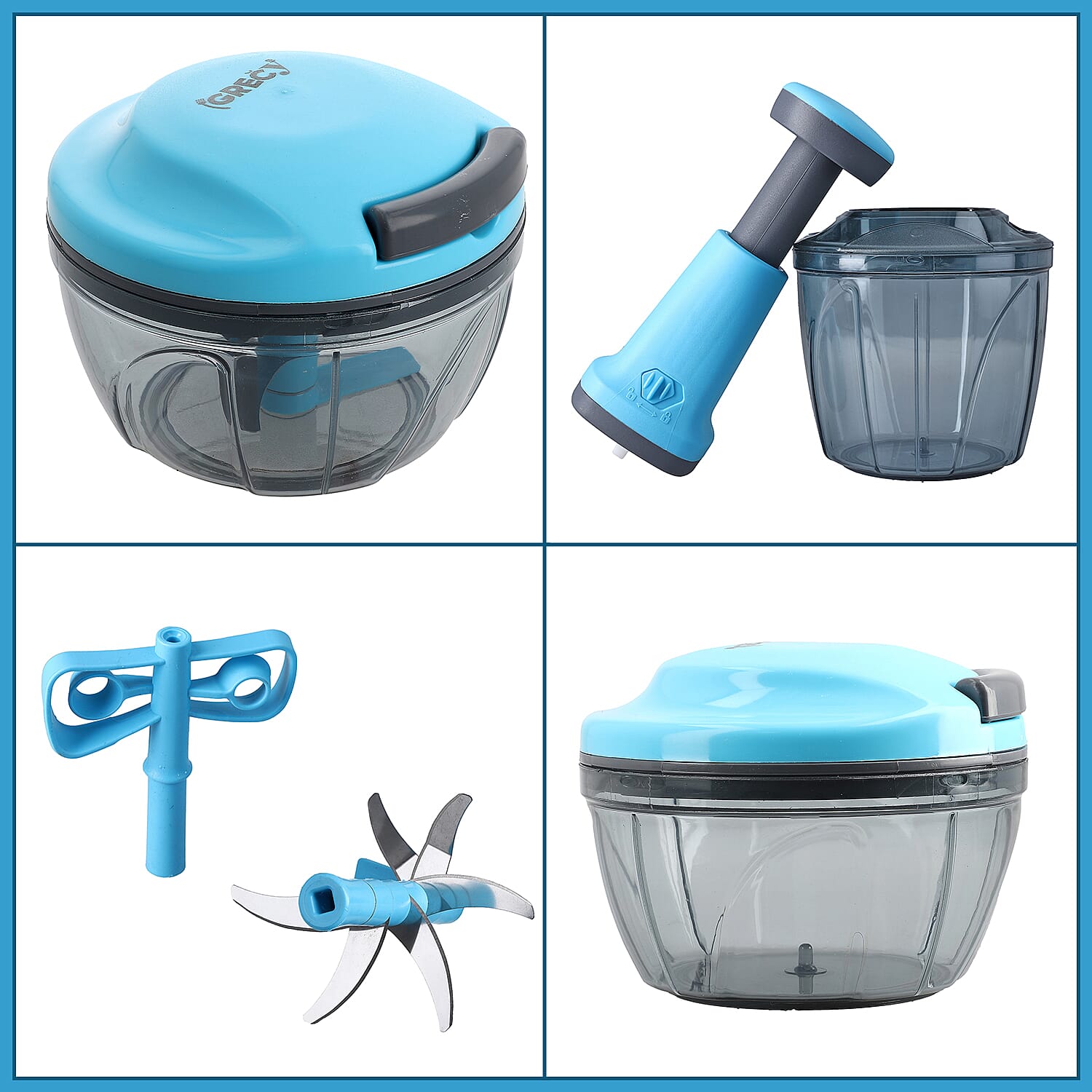 Set of 2 Chopper Blender Food Processor 900 ml