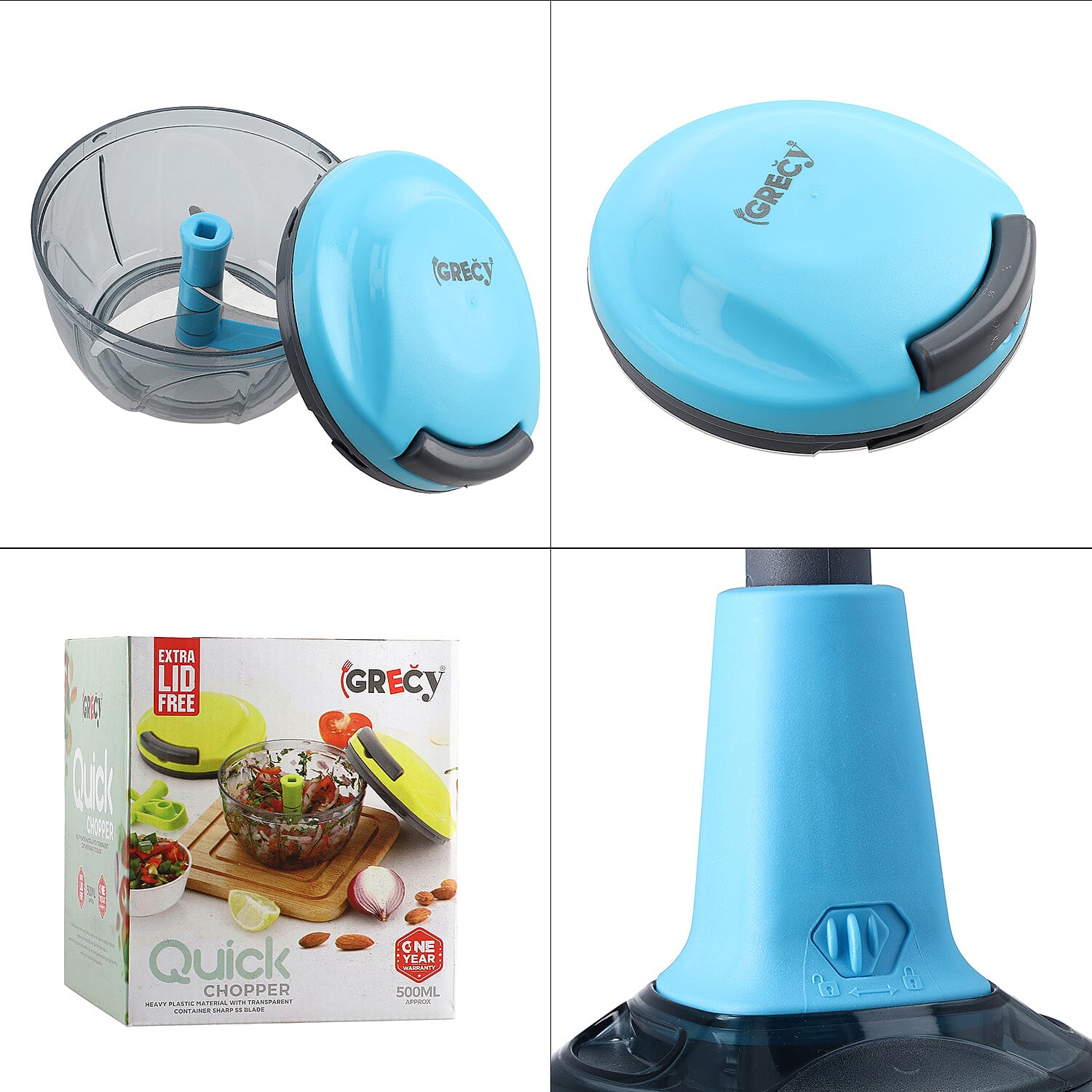 Set of 2 Chopper Blender Food Processor 900 ml