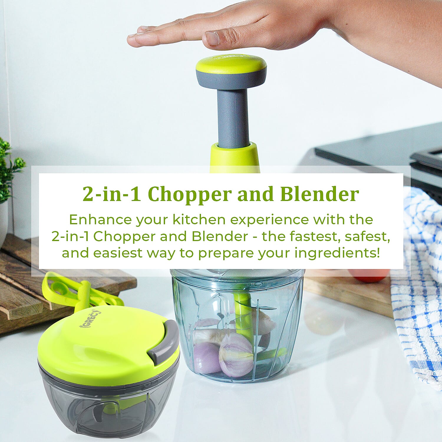 Chop it! Blend it! (Size 13x13x22 cm) - Green & Green