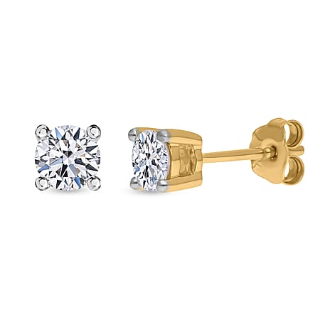 Luxuriant Diamond 9K Yellow Gold Lab Grown Diamond SGL Certified (EF-VS) Stud Earrings With Push Back