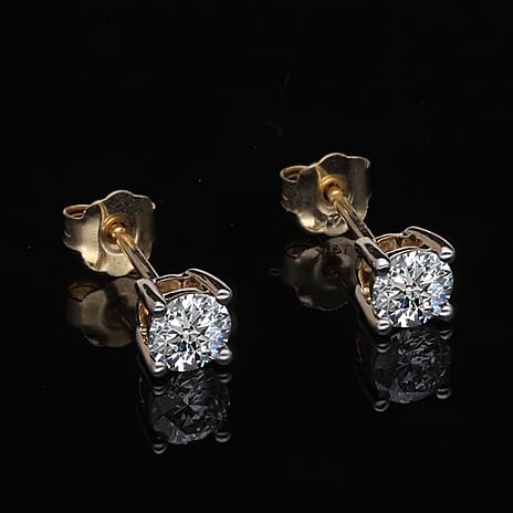Luxuriant Diamond 9K Yellow Gold Lab Grown Diamond SGL Certified (EF-VS) Stud Earrings With Push Back