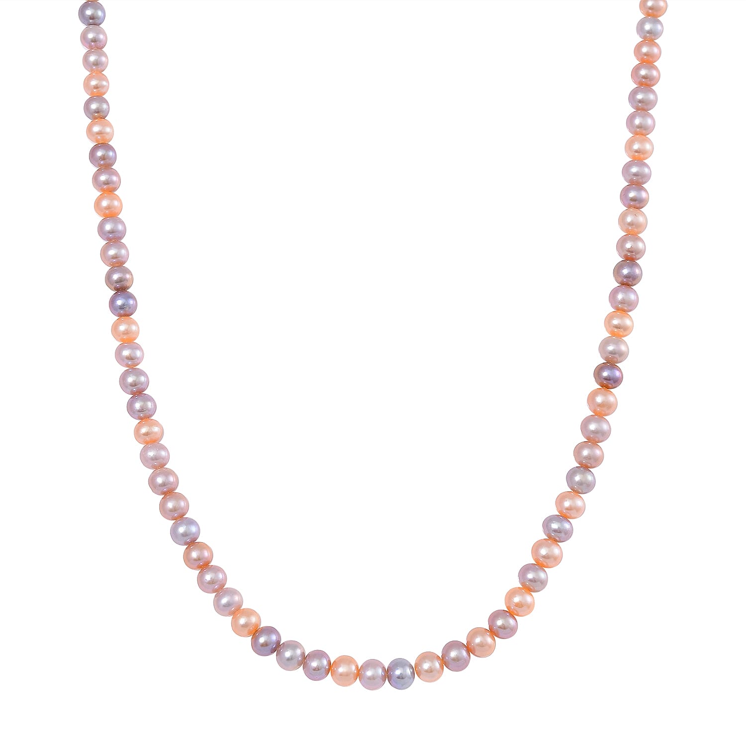 Natural AAA Multi Colour Edison Pearl Necklace (Size - 20) in YG Overlay Sterling Silver 165.00 Ct