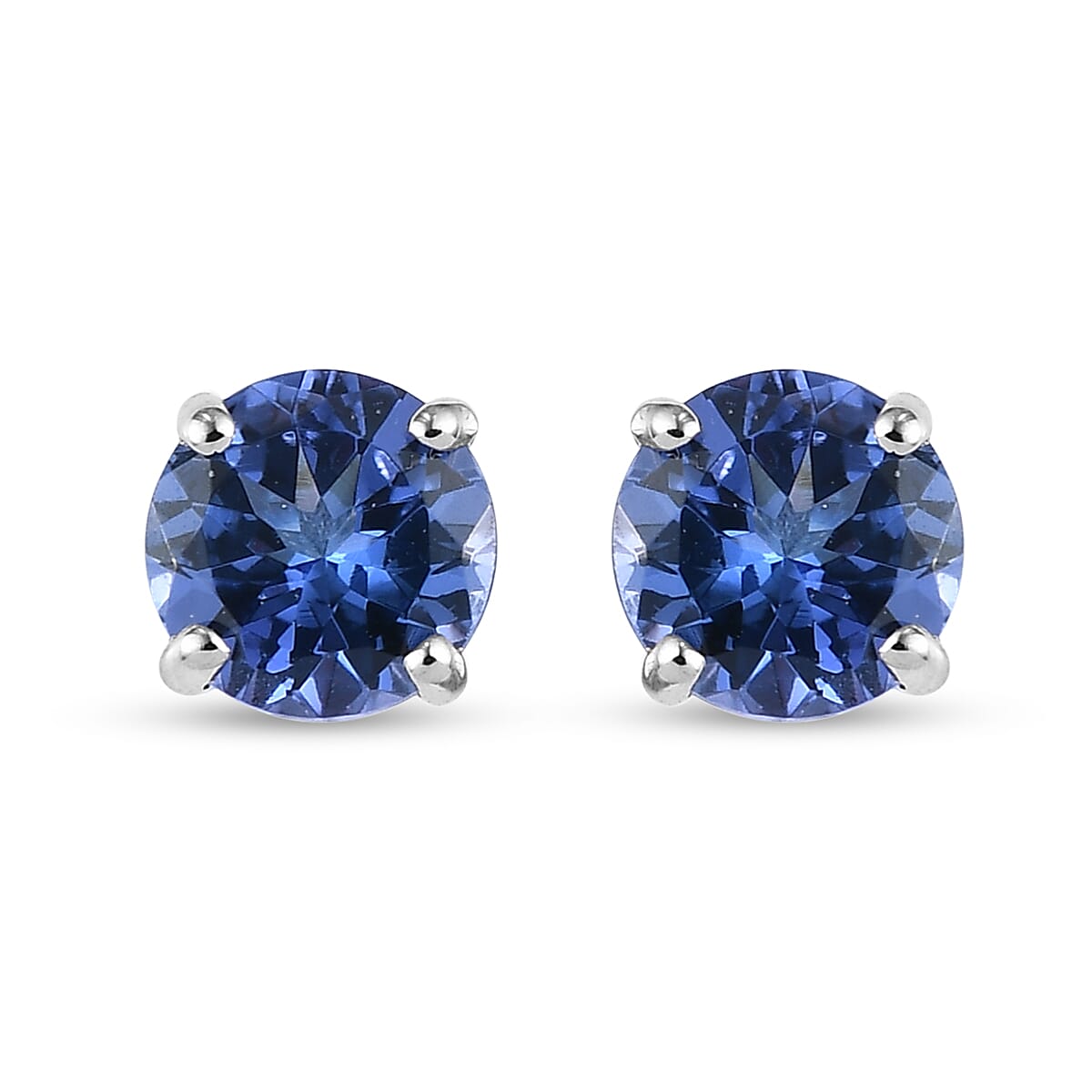 RHAPSODY 950 Platinum AAAA Tanzanite Stud Earrings (with Screw Back) 1.06 Ct.