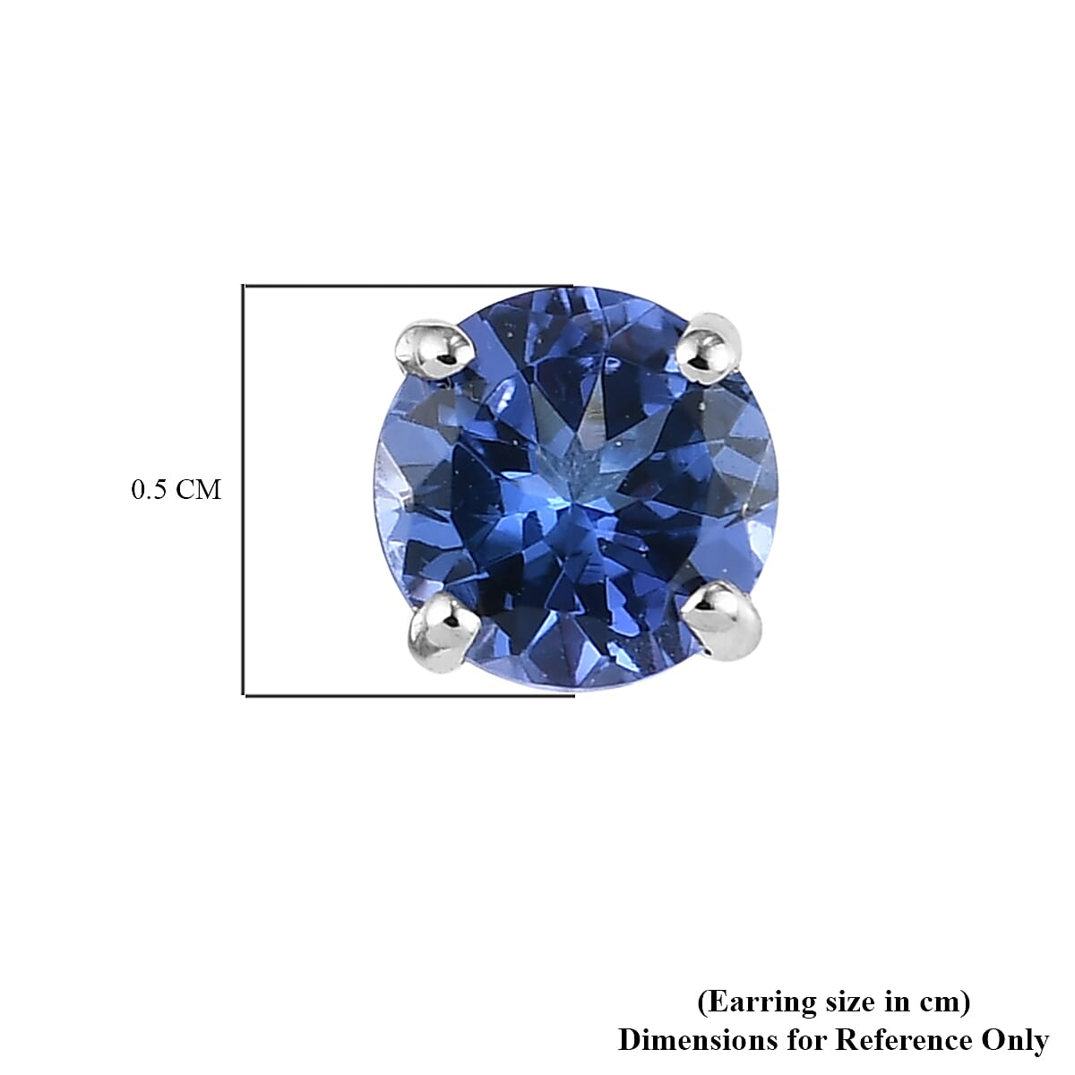 RHAPSODY 950 Platinum AAAA Tanzanite Stud Earrings (with Screw Back) 1.06 Ct.