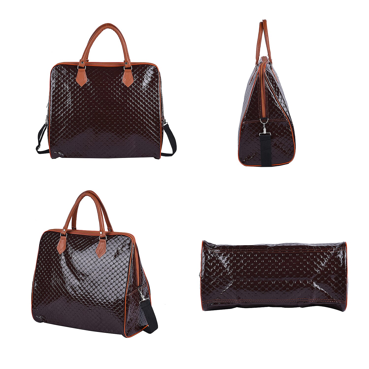 Travel Bag with Shoulder Strap (Size 43x38x20 Cm) - Brown