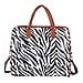 Zebra Pattern Travel Bag with Shoulder Strap - Black and White