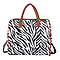 Zebra Pattern Travel Bag with Shoulder Strap - Black and White