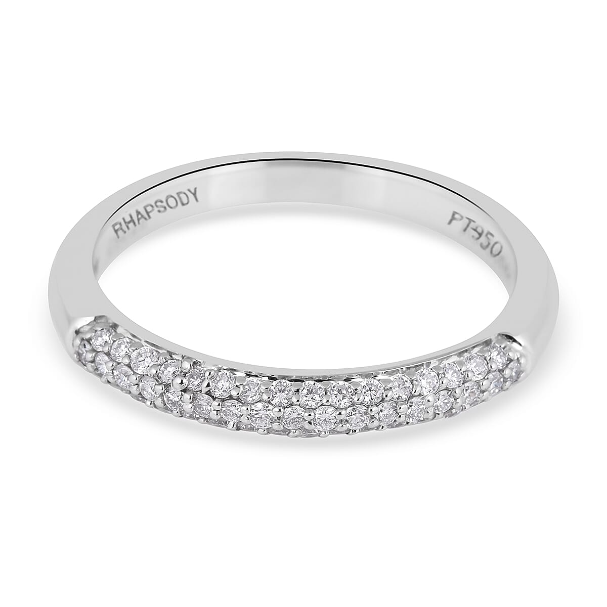 Doorbuster - RHAPSODY 950 Platinum IGI Certified Diamond (VS- E-F) Ring 0.25 Ct.