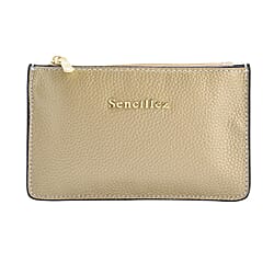 SENCILLEZ  Genuine Leather RFID Protected Wallet with Zipper Closure - Blue