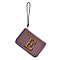 Genuine Leather Alphabet E RFID Protected Wallet with Engraved Message on Back Side - Purple