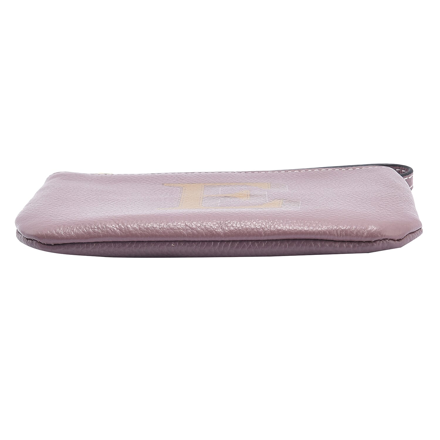 Genuine Leather Alphabet E RFID Protected Wallet with Engraved Message on Back Side - Purple