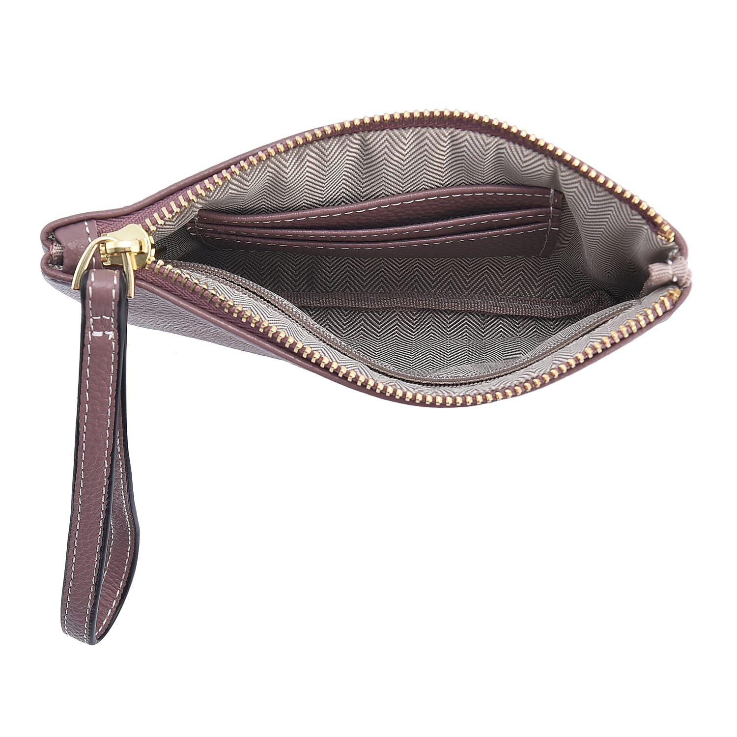 Genuine Leather Alphabet E RFID Protected Wallet with Engraved Message on Back Side - Purple