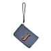 Genuine Leather Alphabet J RFID Protected Wallet with Engraved Message on Back Side - Blue