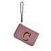 100% Genuine Leather Alphabet C RFID Protected Wallet with Engraved Message on Back Side (Size 18x12 Cm) - Dusty Pink