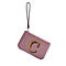 100% Genuine Leather Alphabet C RFID Protected Wallet with Engraved Message on Back Side (Size 18x12 Cm) - Dusty Pink