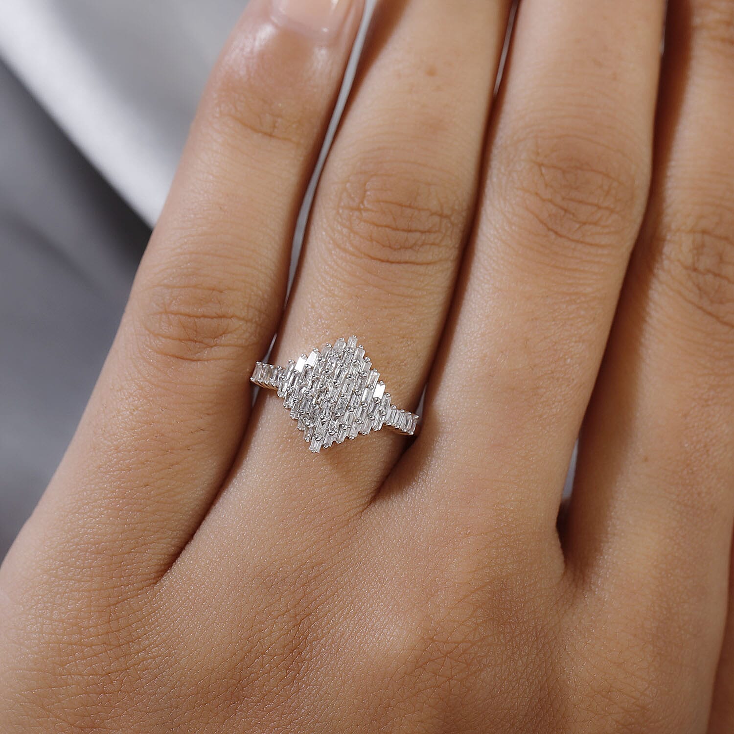 GP Art Deco Collection - 9K Yellow Gold SGL CERTIFIED Diamond (I3-G-H) Ring 0.52 Ct.