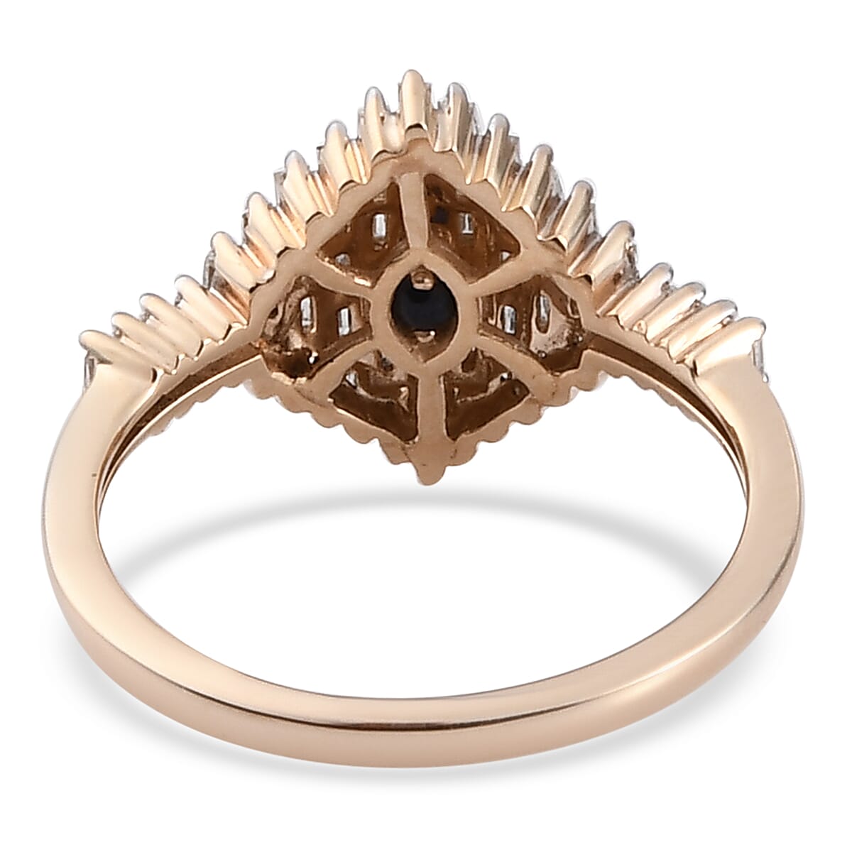 GP Art Deco Collection - 9K Yellow Gold SGL CERTIFIED Diamond (I3-G-H) Ring 0.52 Ct.