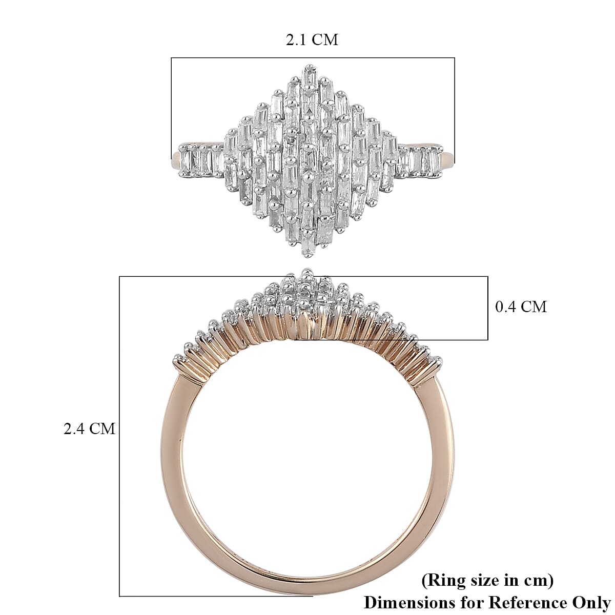 GP Art Deco Collection - 9K Yellow Gold SGL CERTIFIED Diamond (I3-G-H) Ring 0.52 Ct.
