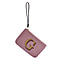Genuine Leather Alphabet E RFID Protected Wallet with Engraved Message on Back Side - Purple