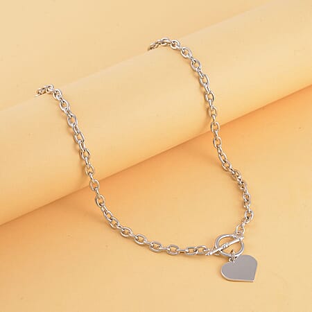 Heart Necklace with Toggle Clasp