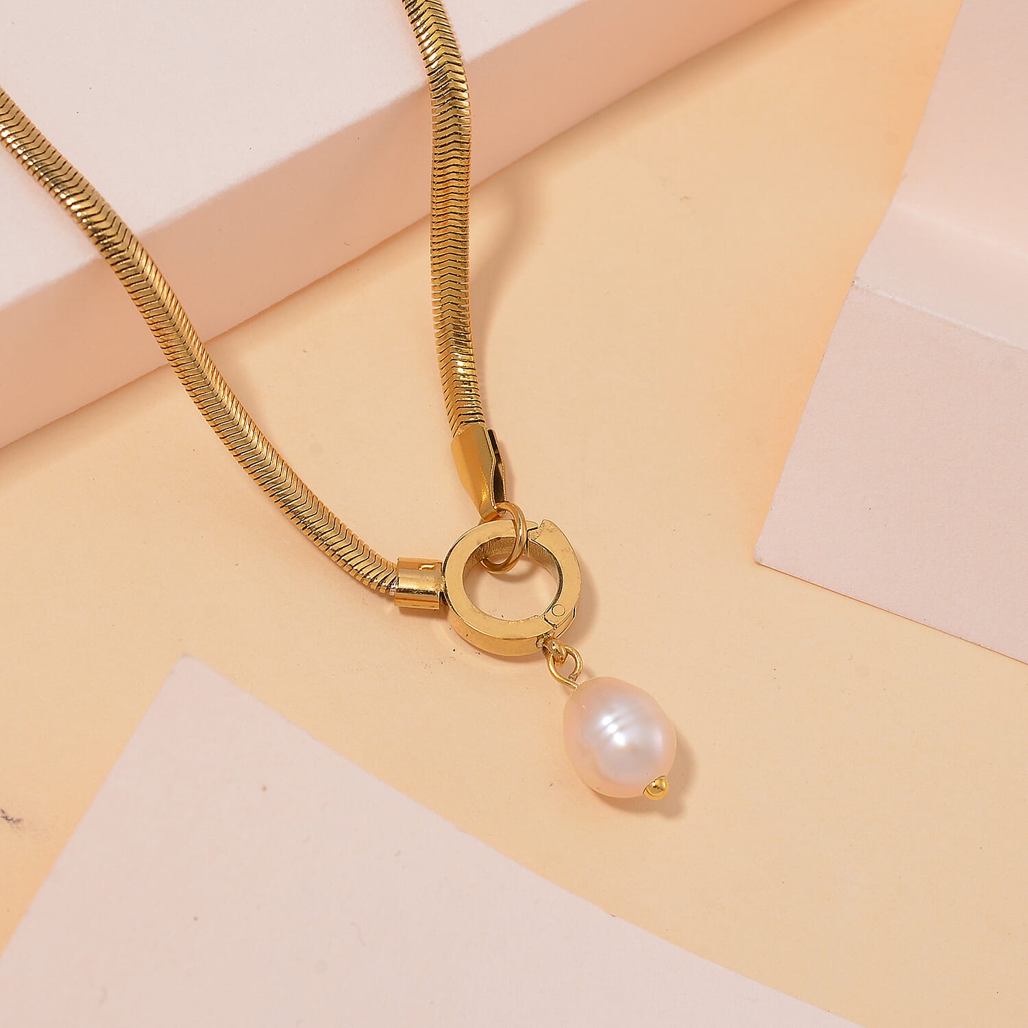 Freshwater Pearl Necklace (Size - 20) - Yellow