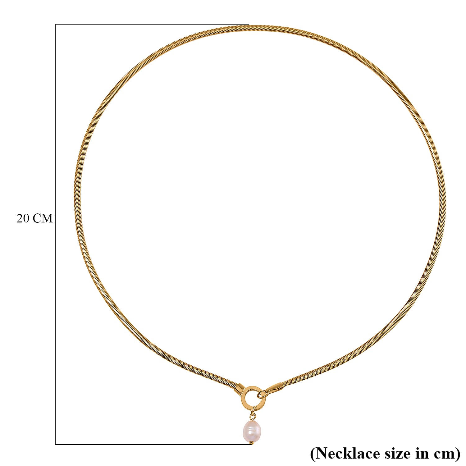 Freshwater Pearl Necklace (Size - 20) - Yellow