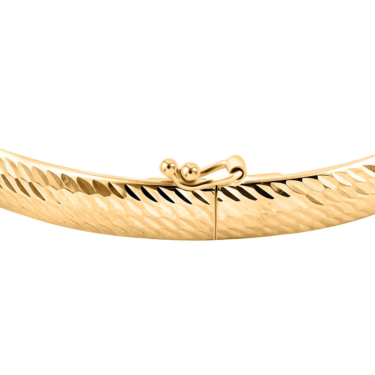 9K Yellow Gold Designer Inspired Bangle 7.5 Inch (62mm Width) Gold Wt. 3.20 Grams