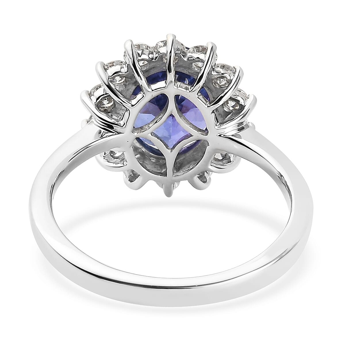 RHAPSODY 950 Platinum AAAA Tanzanite 3.00Ct  and Diamond (VS/E-F)  Ring 3.75 Ct.