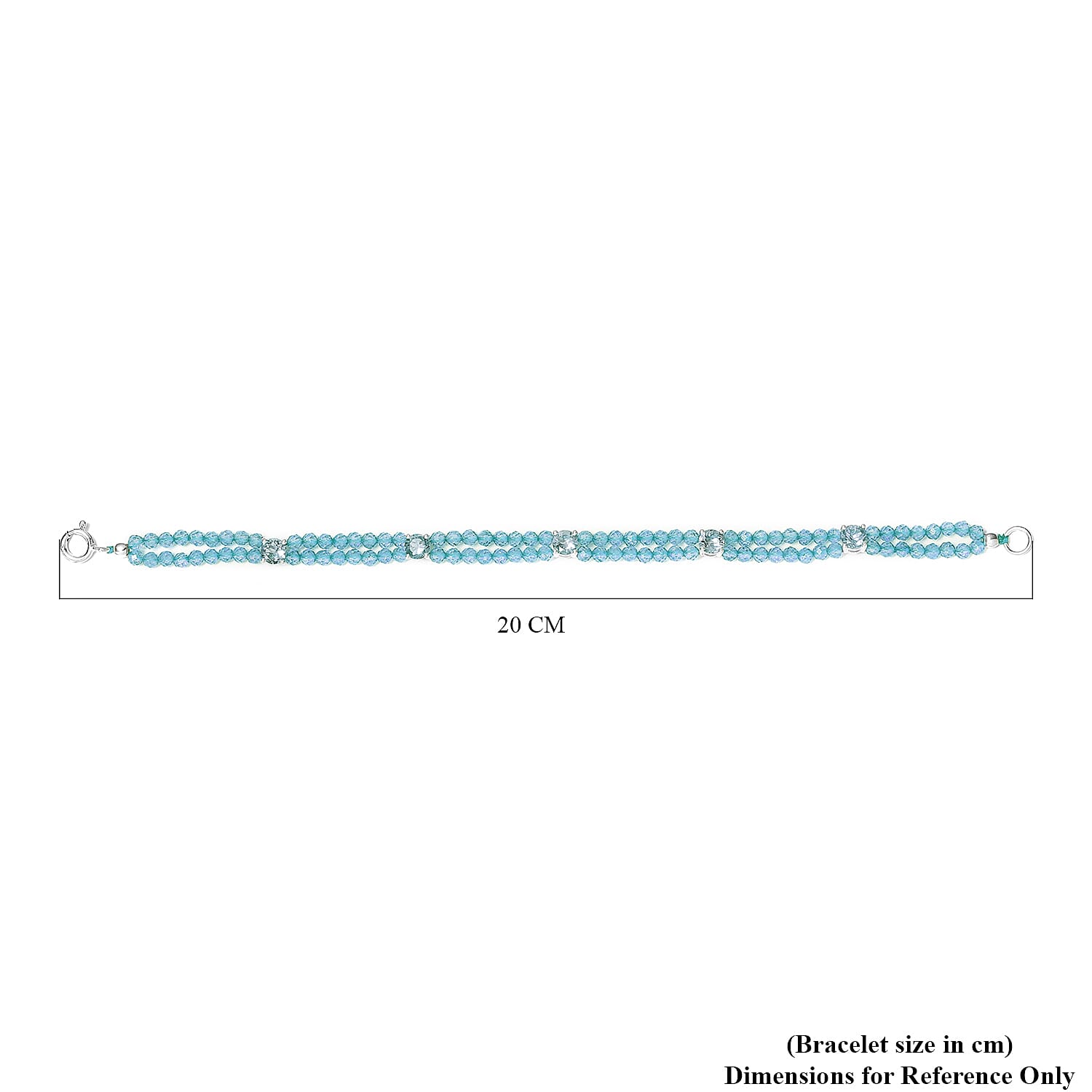 One Time Deal- Sky Blue Topaz Beads Bracelet (Size - 7.5) in Sterling Silver 30.78 Ct.