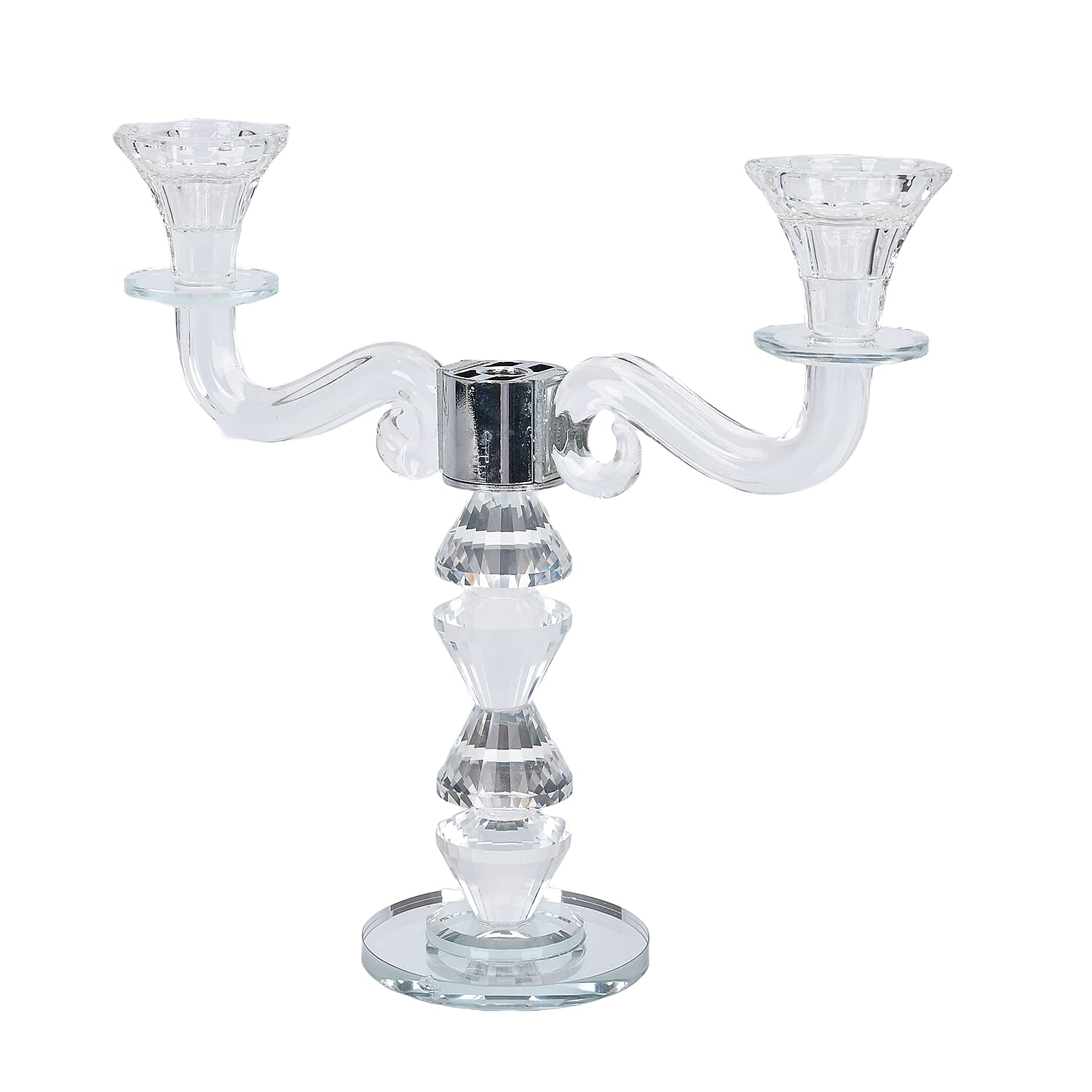 3 Arm Cone Shaped Candle Holder - Transparent 3 Arm Cone Shaped Candle Holder - Transparent