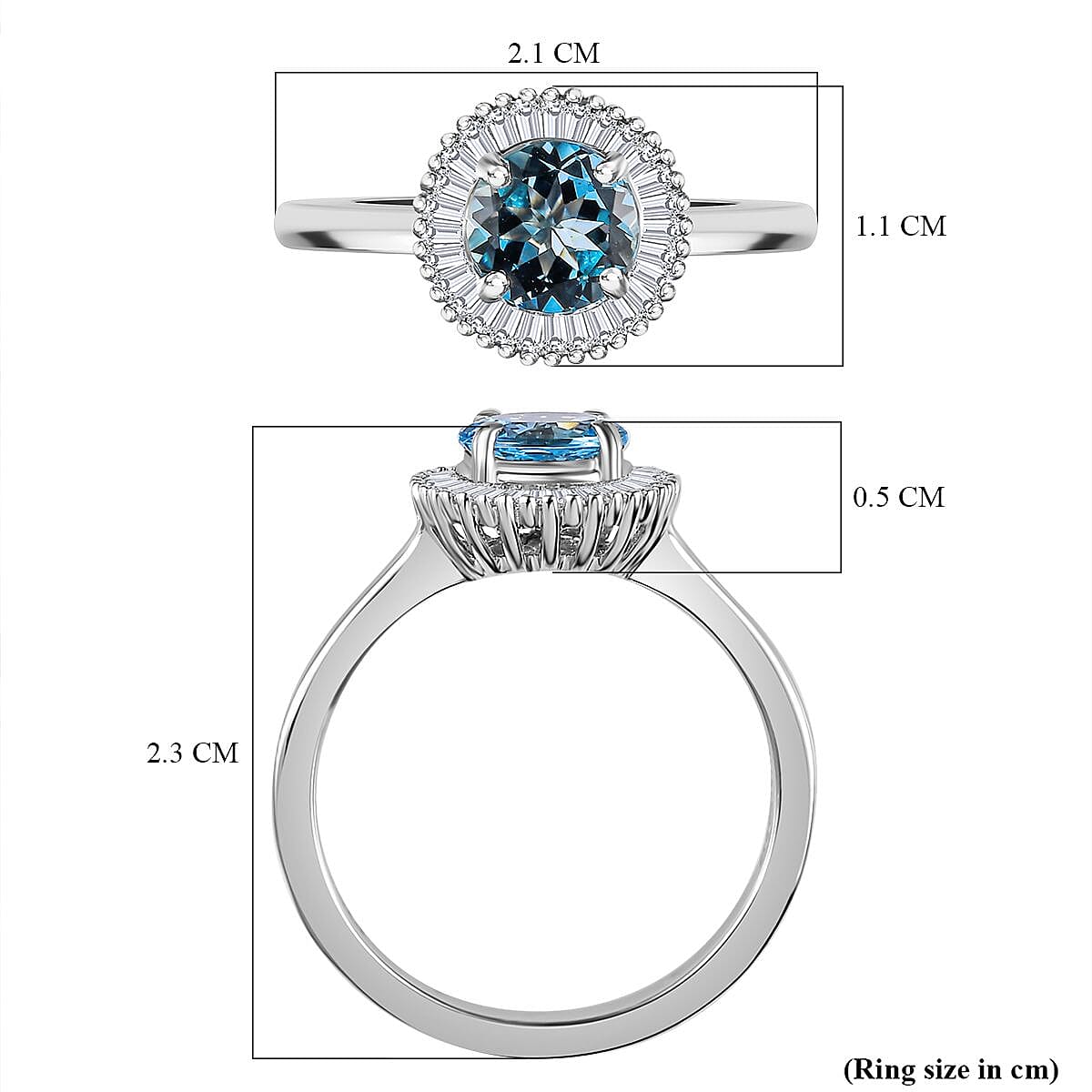 Certified & Appraised - RHAPSODY 950 Platinum AAAA Santa Maria Aquamarine & White Diamond (EF-VS) Ring, Platinum Wt. 5.16 Gms.