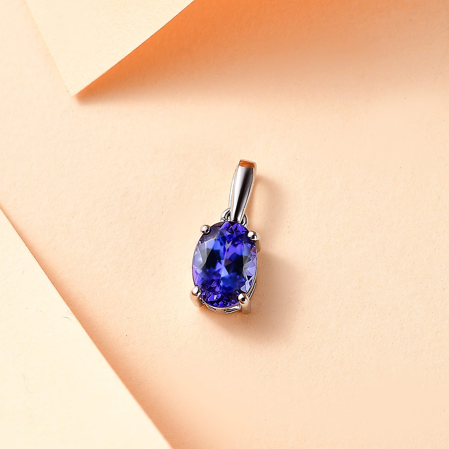 RHAPSODY 950 Platinum AAAA Tanzanite Solitaire Pendant 1.00 Ct.