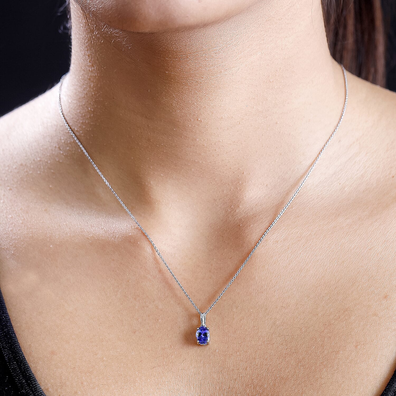 RHAPSODY 950 Platinum AAAA Tanzanite Solitaire Pendant 1.00 Ct.