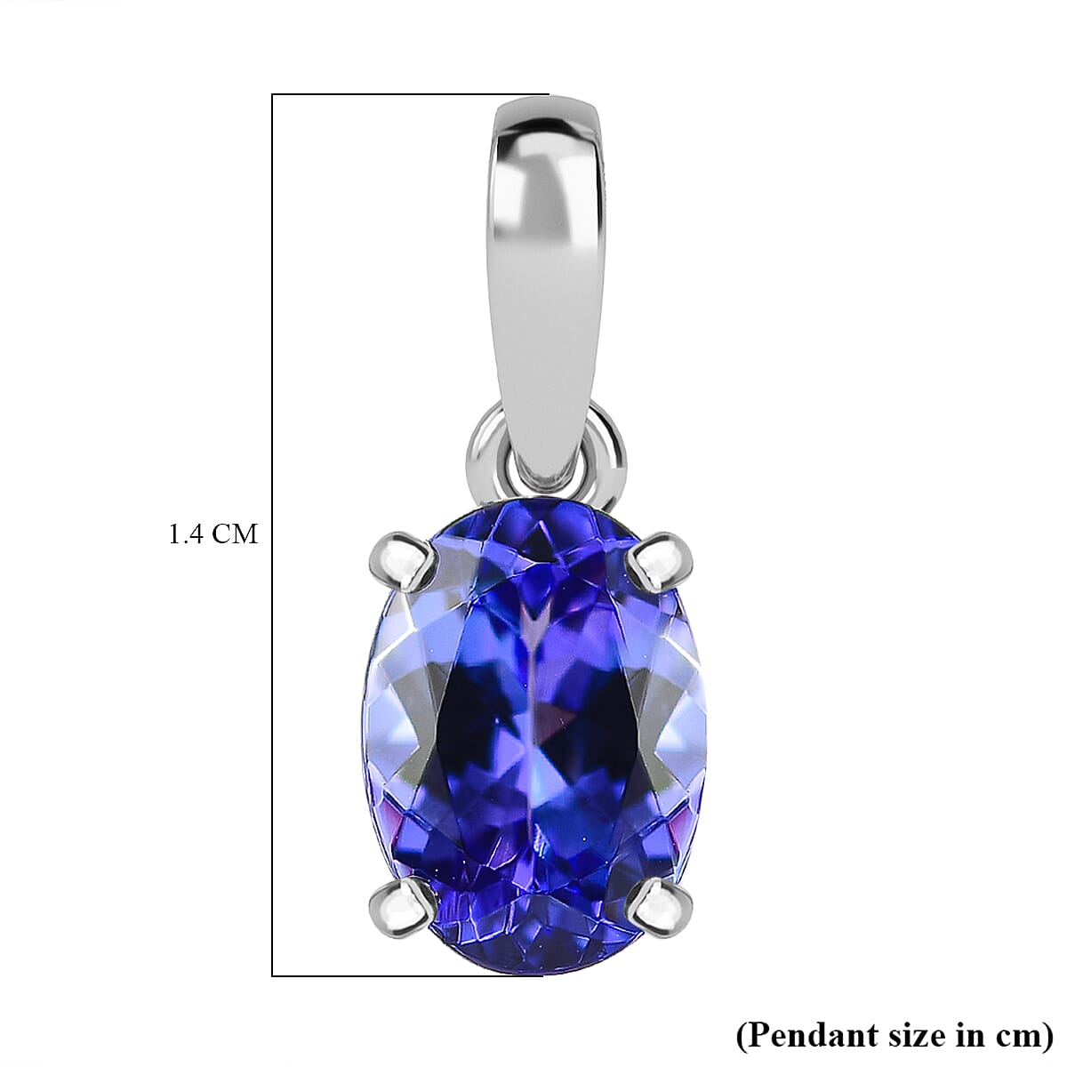 RHAPSODY 950 Platinum AAAA Tanzanite Solitaire Pendant 1.00 Ct.