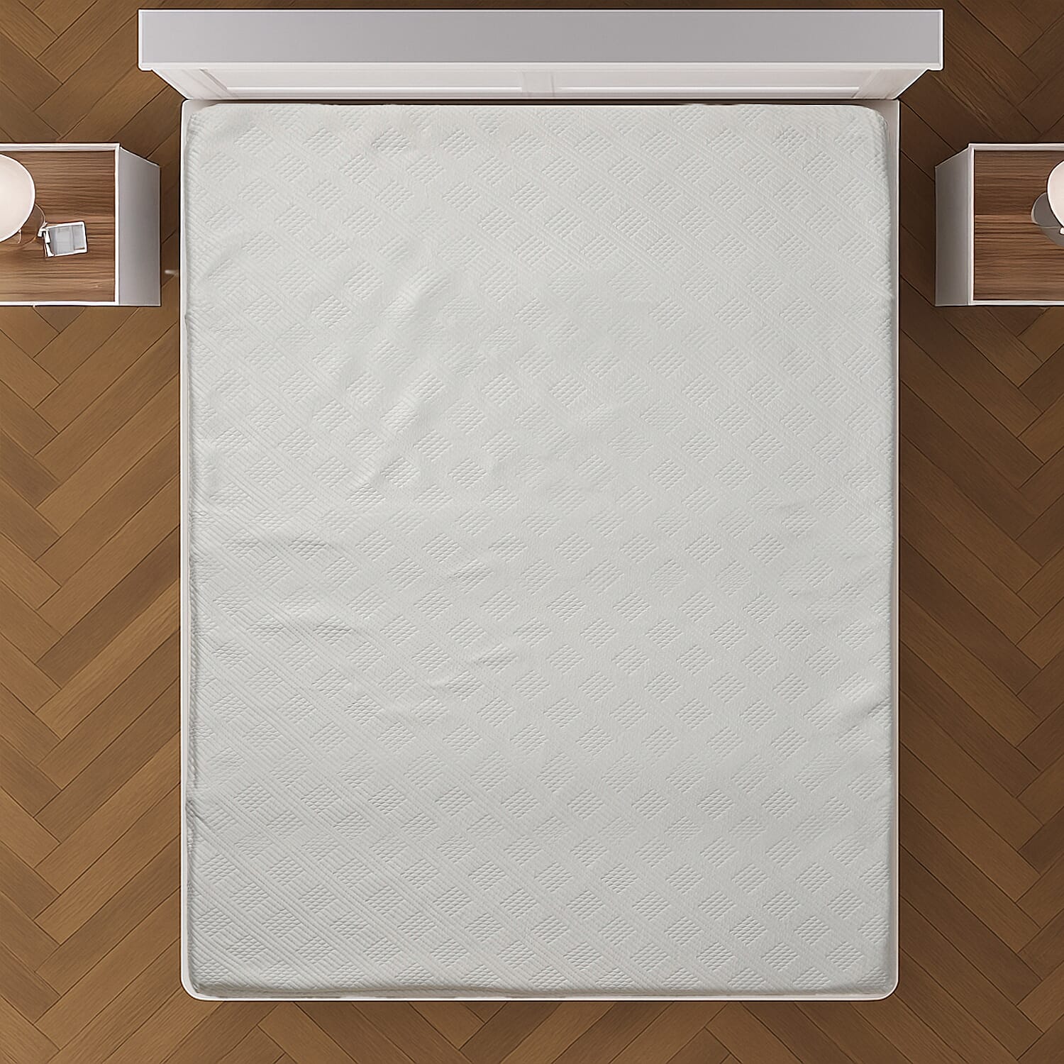 Memory Topper with Bamboo Fiber Cover (Size Double, 190x135cm) - White