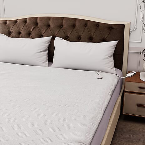 Bamboo Solid Mattress Pad (Size 200x5 cm) - White & White