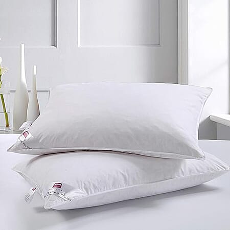 Set of 2 Duck Feather and Down Pillow - White